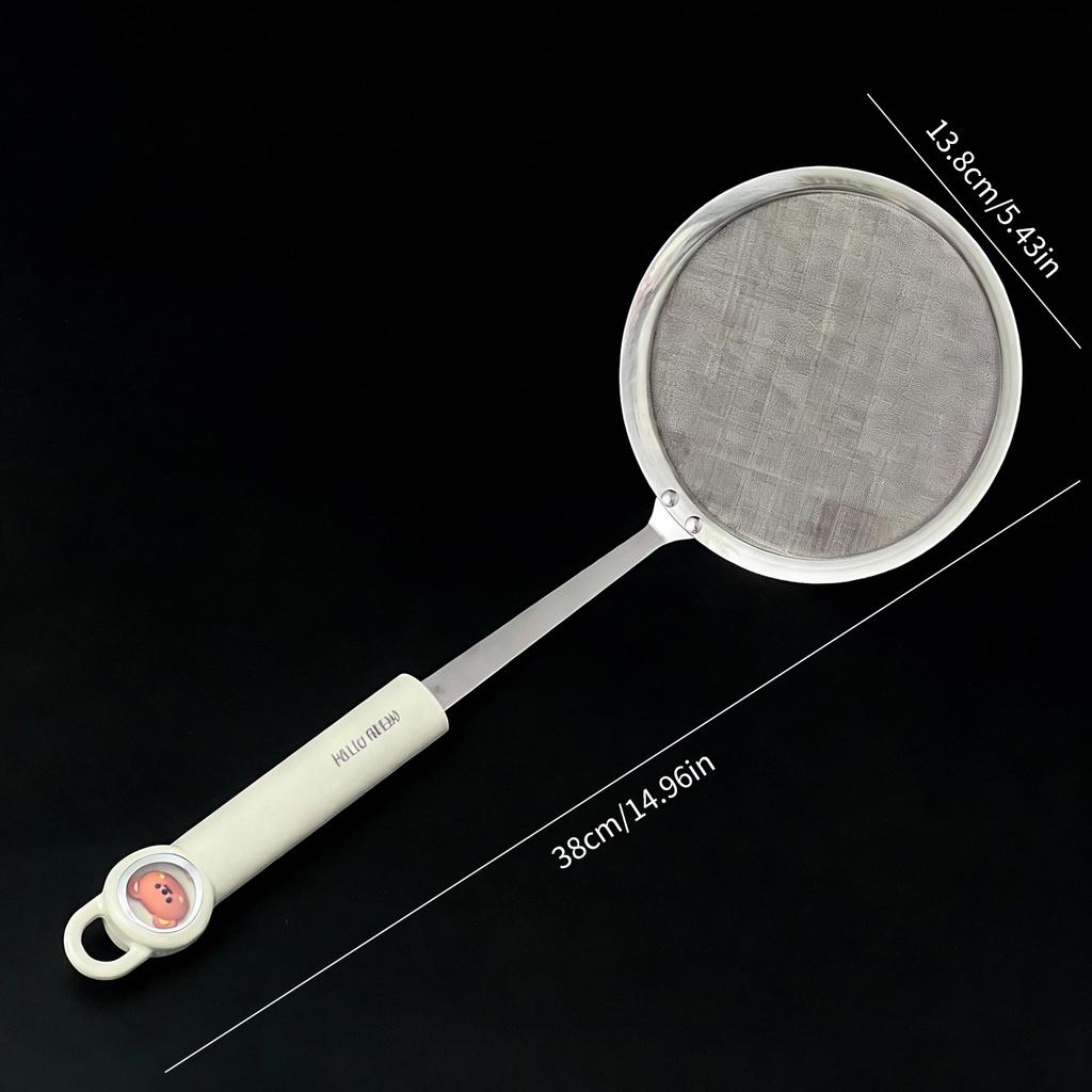 304 Stainless Steel Residue Filter Long Handle Skimmer Spoon Multifunctional Food Strainer Mesh Spoon Colander Kitchen Utensils