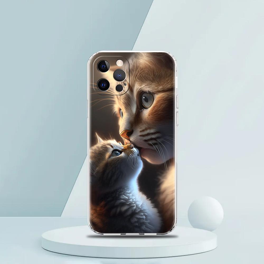 

Winter Sun Healing Cat Art Phone Case for iPhone 17 16 15 14 13 12 11 Series Pro Max Plus Double Layer Protection iphone 15 ProMax