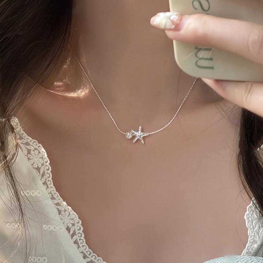 Women's Accessories Sari Starfish Pearl Necklace