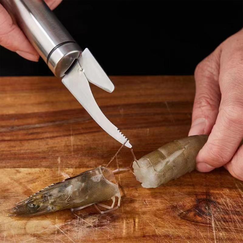 Shrimp Deveining Tool Fish Maw Cutter Rustproof Stainless Steel Double Head Fish Scale Remover For Freshwater Breeding