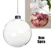 Clear Round Plastic Baubles for Christmas Tree Pack of 5/10 Fillable Ornaments