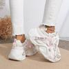 [Colorblock Mesh Women's Sneakers] Women's Colorblock Mesh Sneakers, Lace Up Soft Sole Platform Casual Heightening Shoes, Low-top Breathable