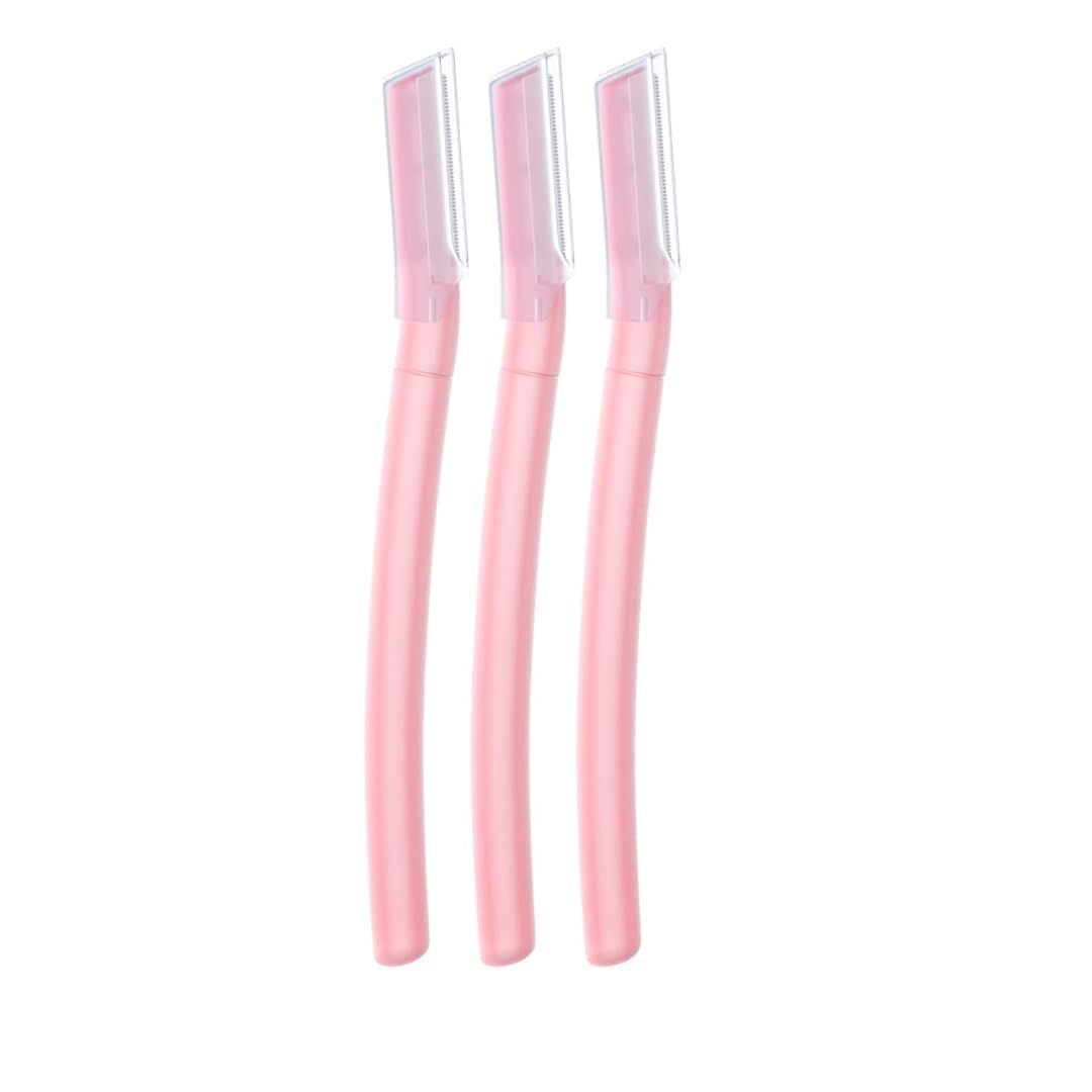 ZUGAD Facial Razor for Women - Reusable Eyebrow & Facial Hair Removal Razor, Safe & Pain-Free Face Shaver for Smooth Skin, Pack of 3 Multicolor