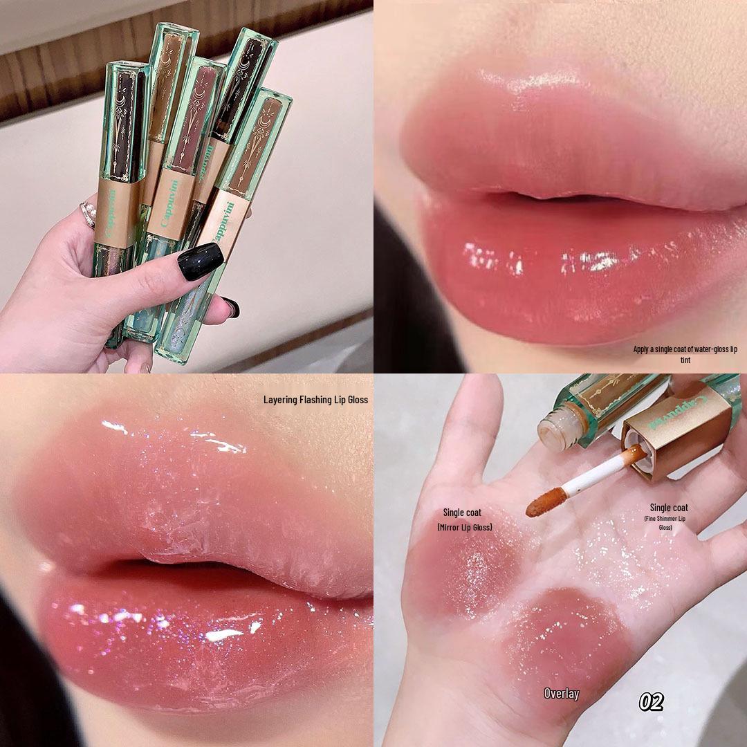 

Cappuvini Forest Secret Двойной блеск для губ: Зеркально-матовый и водно-сияющий текстурный блеск 2.5g*2