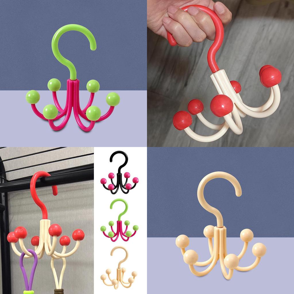Multipurpose Six Claw Hook With Rotating Claws For Home And Dormitory Storage