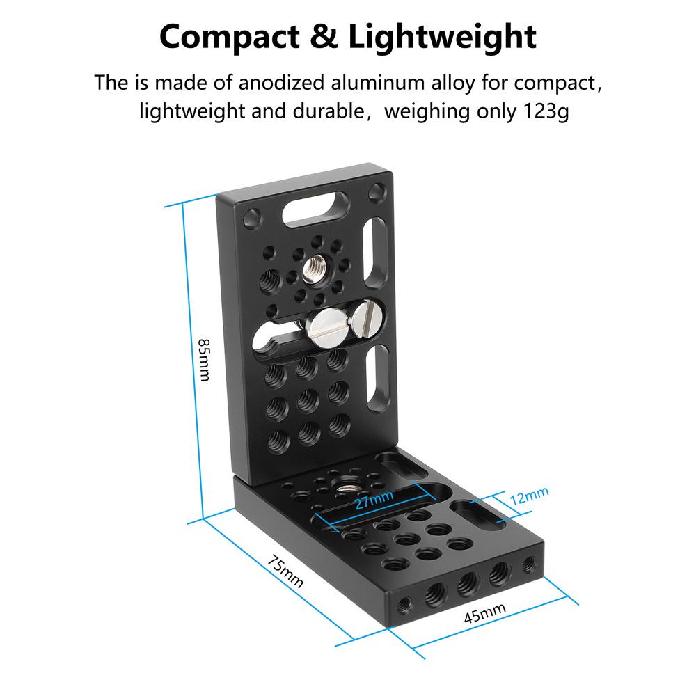 Універсальна L-подібна швидкознімна пластина для штатива DSLR/бездзеркальної камери - Стабілізатор для вертикальної зйомки (3920)