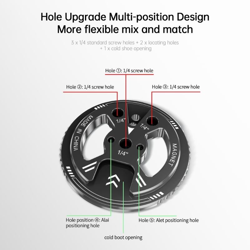 Universal Magnetic Phone Adapter With Cold Shoe Mount 1/4Inch Thread For Camera Tripod Bracket Aluminum Alloy Phone Holder