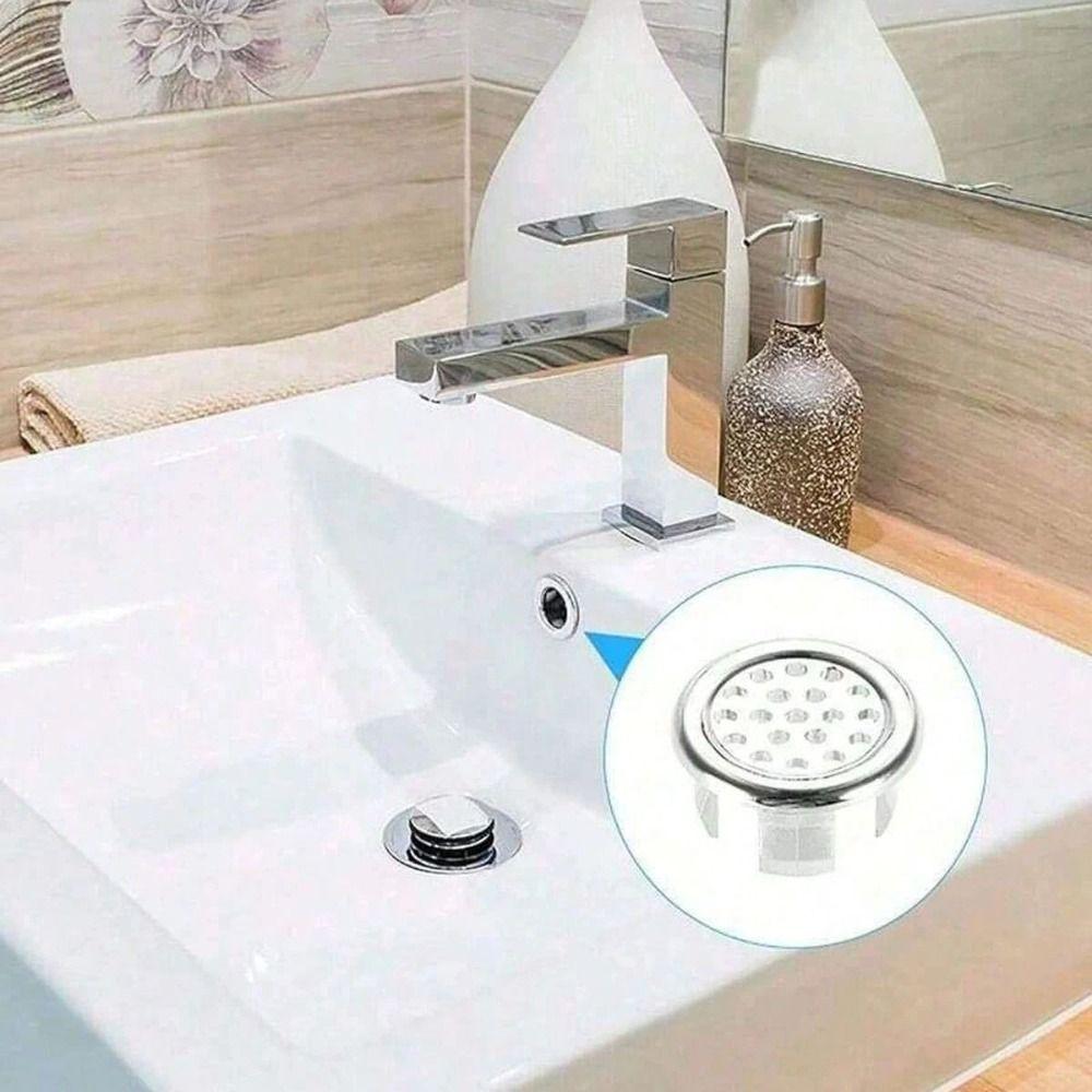 Electroplated Surface Sink Overflow Cover Plastic Overflow Ring Cover Basin Trim Ring  Kitchen
