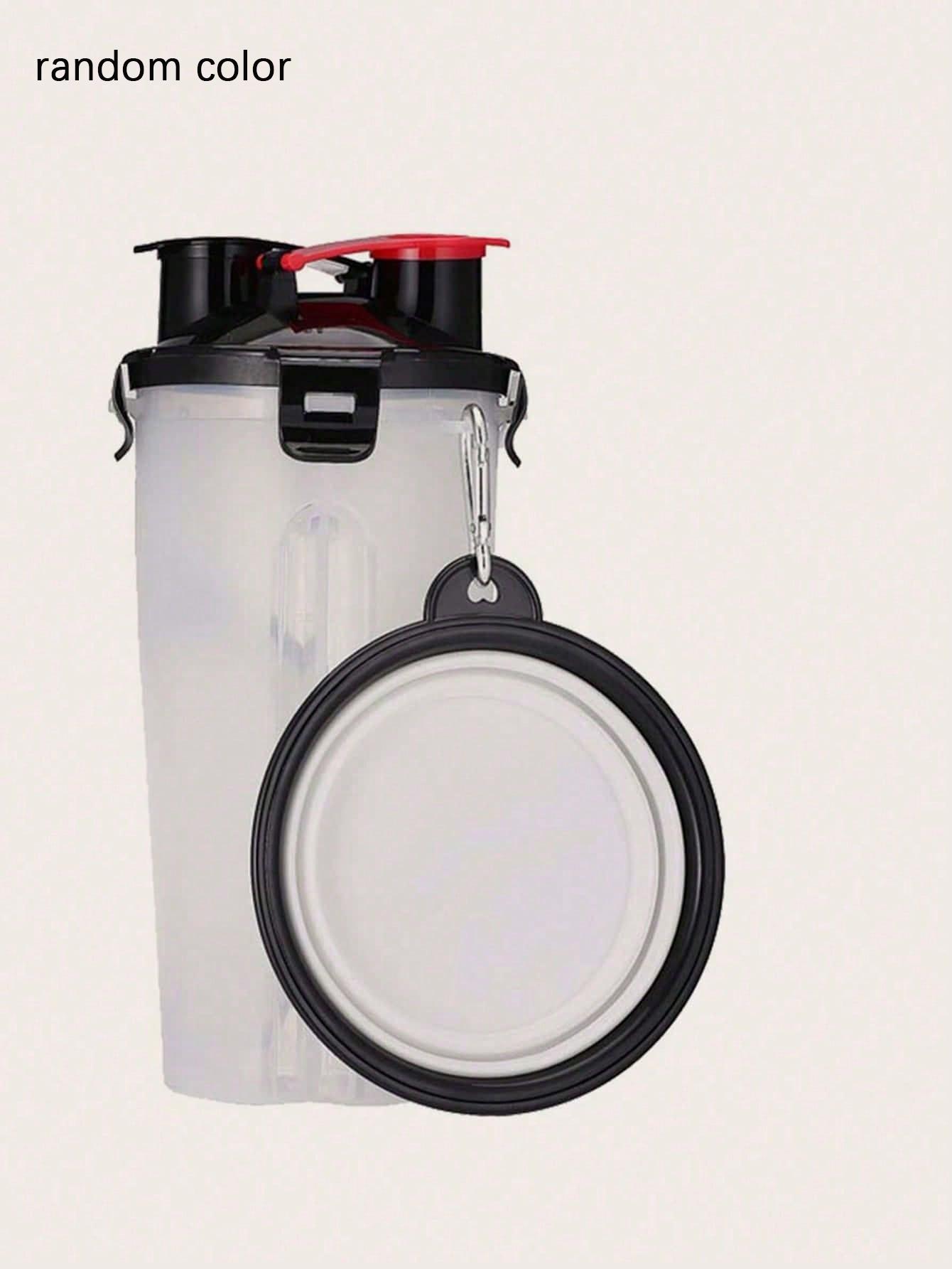 

1set-Portable 2-in-1 dog water bottle with folding bowl, leak proof outdoor pet water dispenser