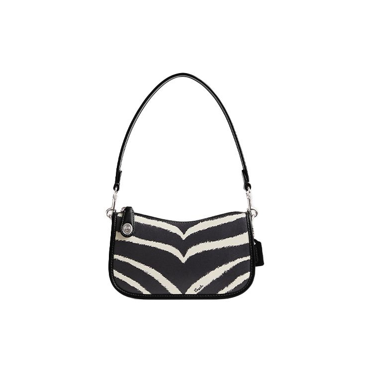 

Coach Swinger 20 Logo Plush Zebra Print Zipper Closure Leather Underarm Handheld Shoulder Bag Small Women bags Black White CM514-LHW8M Basic Set (Bag+Dust Bag)