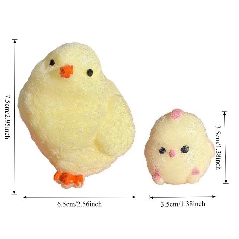 Squishy Söt Kyckling Klämleksak Supermjuk Stresslindring Mochi-leksak Tecknad Långsam Återstuds Avslappnande Fidget-leksak för Vänner Gåva