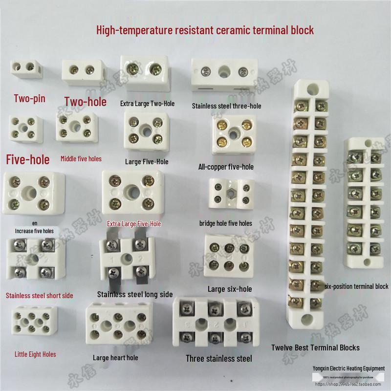 High-Frequency High-Temperature Ceramic Terminal Block with Insulation and Five-Hole Wiring Connector