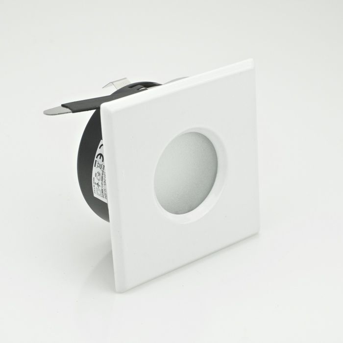 Support downlight carré blanc étanche IP65 Dim 83x83mm