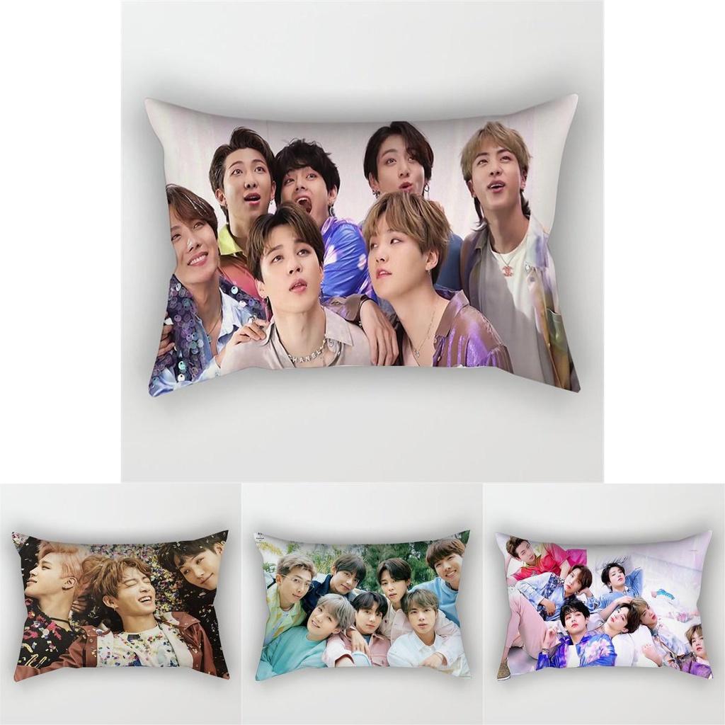 Boys Kpop Bangtan Bts Print Pillowcase Cover Bed Seat Square Pillow Cover Home