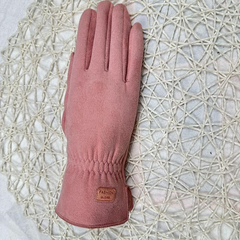 Handschuhe Winter Damen Winter Wildlederhandschuhe Verdickt Warm Kältefest Fleece Radfahren Elektrofahrzeug Winddicht Touchscreen