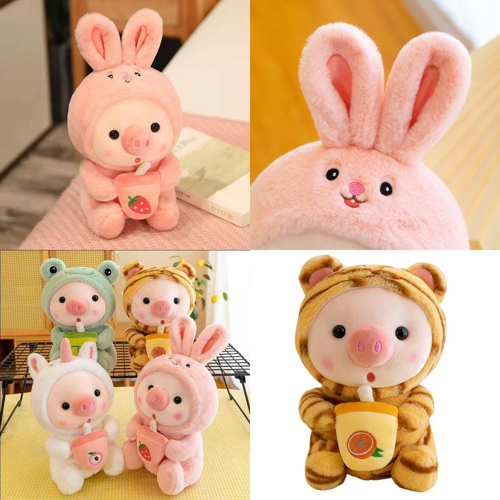 Lovely Tea Piggy Plush Toy-best Gift For Animal Lovers-furry Pig Doll For Kids And Adults