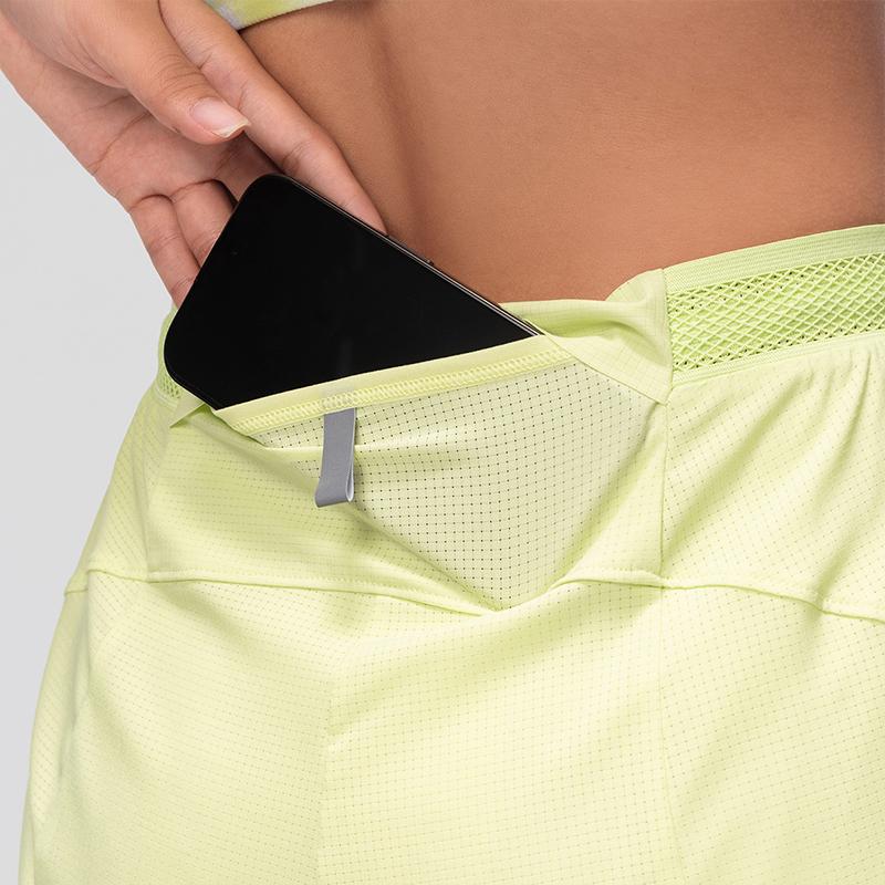 Saucony Solid Color Comfortable Breathable Lightweight Double Layer Three-Quarter Casual Shorts Women shorts SC1240004B-GE54