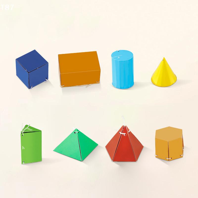 Childrens DIY Solid Books Solids Geometric Models Space Thinking Training Game Pull String 3D Geometry Learning Book