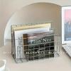 Moderner 3-stufiger Buchorganizer aus Chrommetall mit 10 Fächern, Vielseitiges Schreibtisch-Aufbewahrungsregal für Zeitschriften, Bücher & Heimdekoration