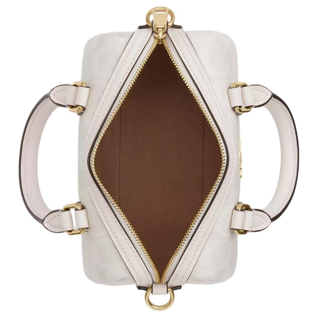 Coach Rowan 18 Klasické Logo Potisk Potahované Plátno Taška přes Rameno Tote Malé Dámské Tašky Zlatá Bílá CW329-IMXU5