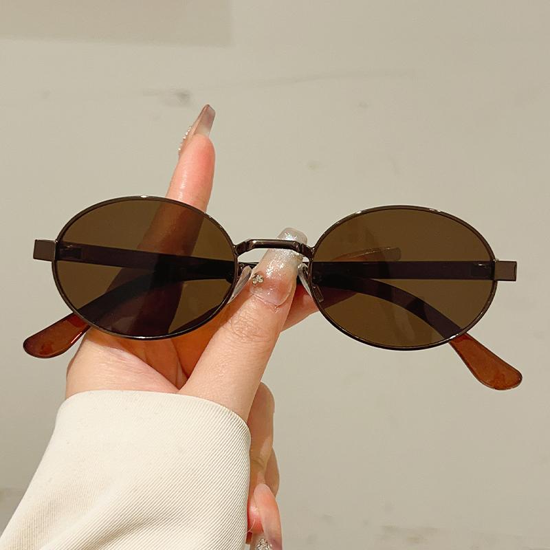 Vintage Oval Sunglasses  New Stylish Full Rim Gradient Outdoor Casual Shades Women Trendy Brand Design Sun Glasses