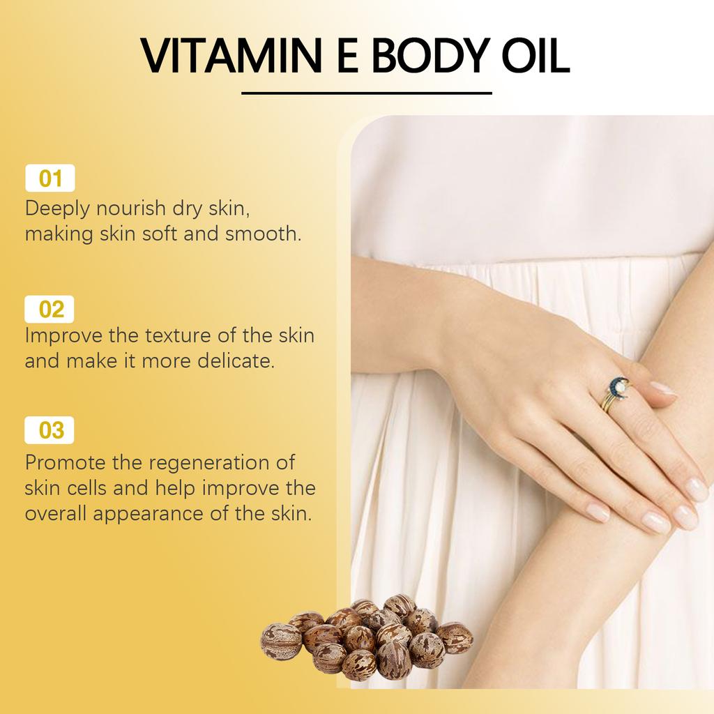 EELHOE Vitamin E Essential Oil Body Massage Oil Relaxing Moisturizing Nourishing Improve Dryness Body Firming Skincare Oil 100ml