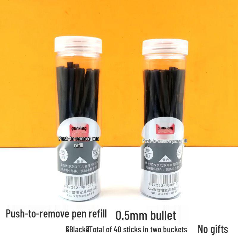 Press To Advance Friction Erasable Gel Pen Refill, 0.5mm Bullet Tip, Crystal Blue Black