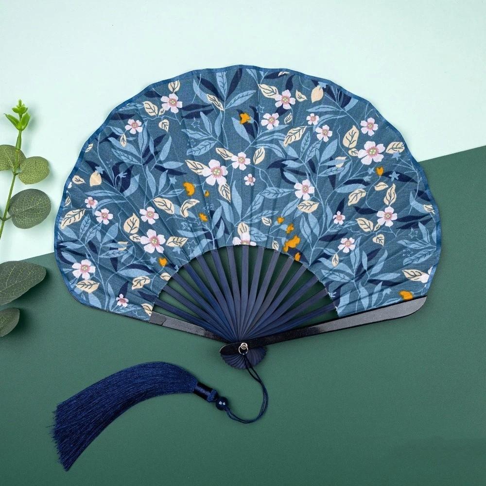 Decorative Retro Mini Shell Fan Portable Lightweight Folding Hand Fan with Tassel Chinese Style Fan For Women