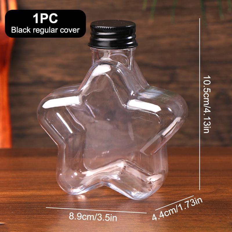 200Ml Cute Star Plastic Bottle Clear Milk Tea Coffee Bottle Transparent Drinking Bottle Water Cup Juicing Beverage Bottles