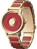 EUTOUR Magnetic Watch with Camouflage and Casual Quartz Magnetic Ball 3 ATM Water 36mm Gold and Red Resin Strap Women's Dial, Stylish, Elegant,