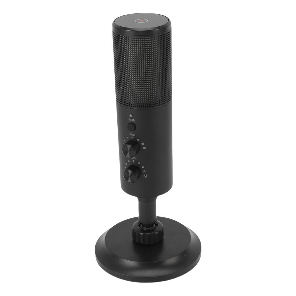 USB Microphone with RGB Light Cardioid Microphone for Computer Mobile Phone Live Streaming