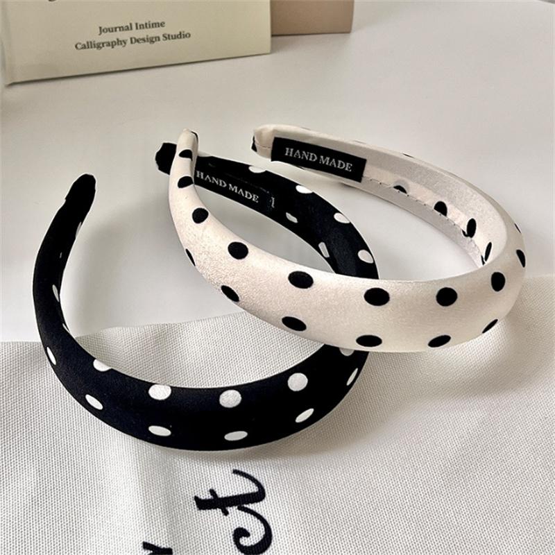 Sjikt polkadotmønstret pannebånd med svampfyll Kvinner Jenter Casual Hårtilbehør