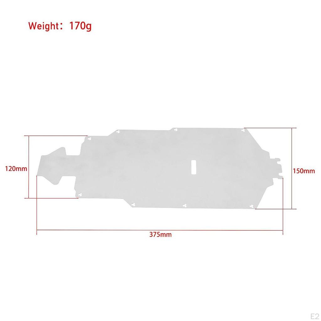 Chassis Skid Plate Stainless Steel Bolt On Replacement for 1/7 RC Rally Car Simple Assembly