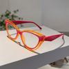Hollowed Cat Eye Glasses Women  Stylish Blue Light Blocking Eyewear Trendy Fashion Brand Design Patchwork Eyeglasses