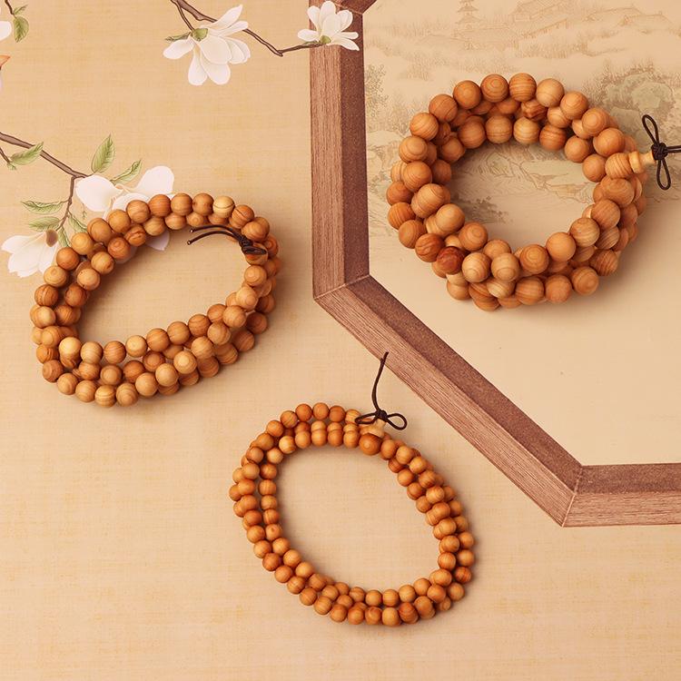 Brățară cu mărgele din lemn de tuia: 108 Mărgele de Rugăciune Budiste, Rozariu Taihang Bijuterii pentru Cupluri