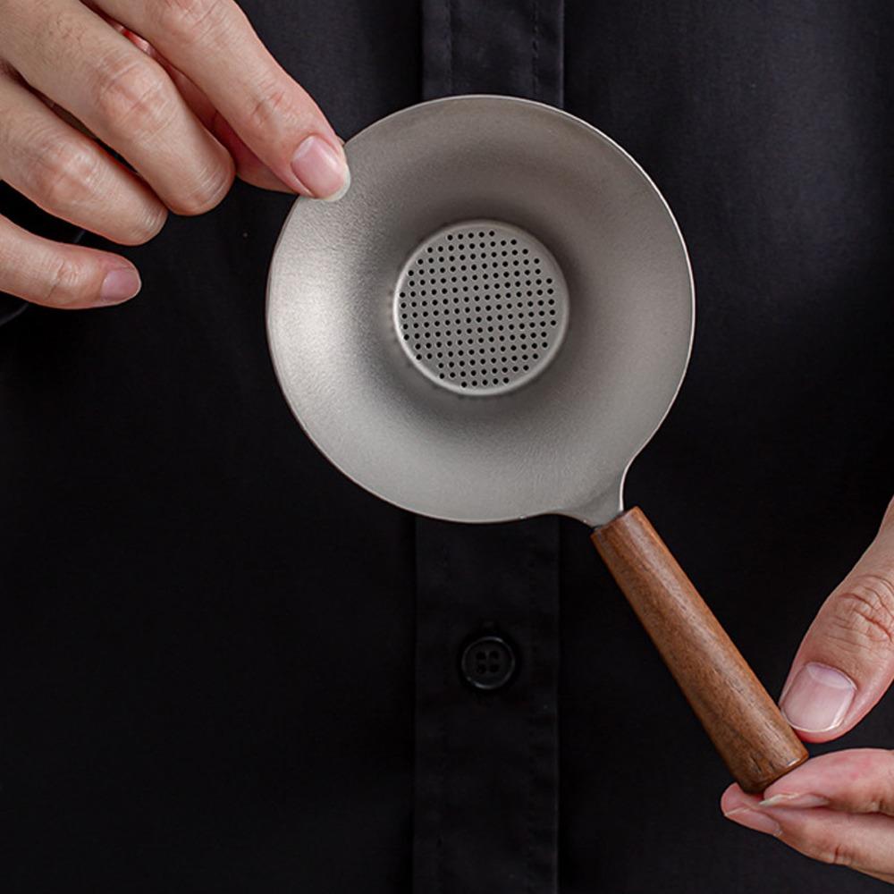 Solid Wood Handle Tea Filter Lightweight Ti Mesh Tea Sieve Tea Fine Mesh Strainer Loose Leaf Tea