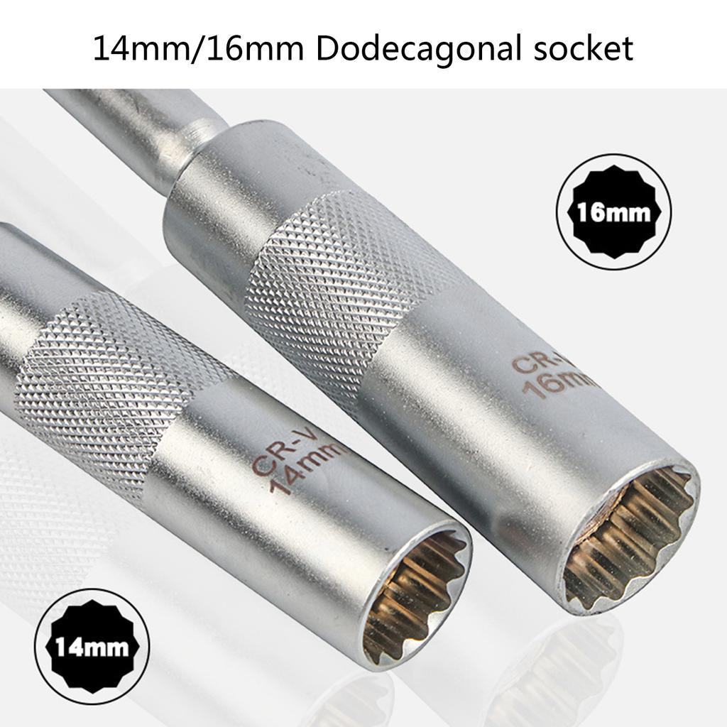 14/16mm Magnetic for Spark Plug Universal Extension Socket Set 3/8-Inch Drive 12-Point for Spark Plug Socket Removal Too