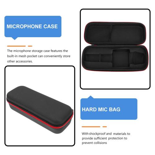 DECHOUS Microphone Storage Bag, Wireless Microphone Hard Case Suitcase Carry Bag, Foam Microphone Case, Handheld Microphone Carrying Bag, Studio Hard