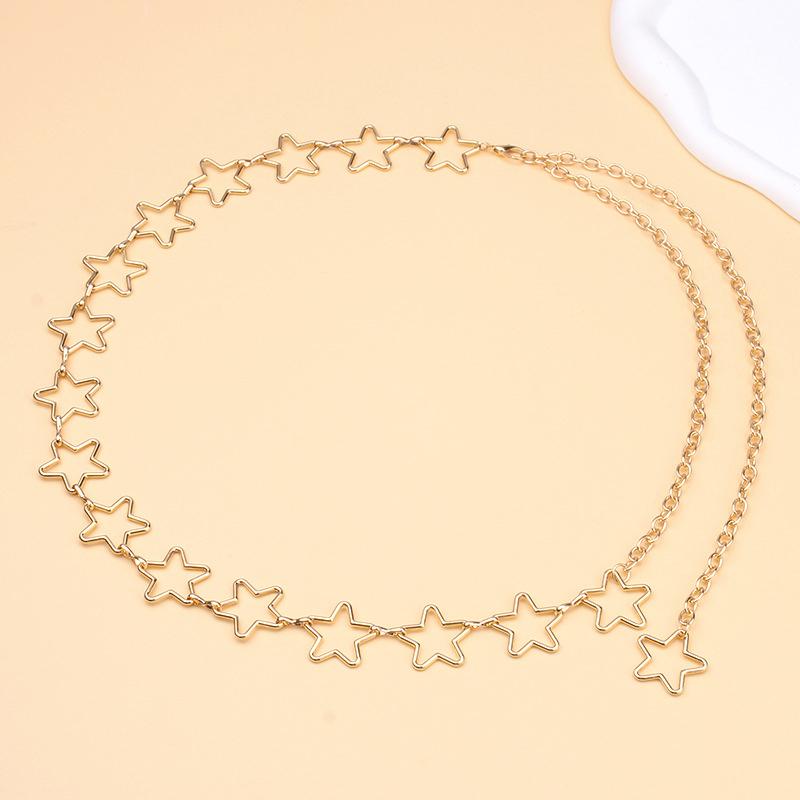 

Металлическая поясная цепочка со звездой, женский ремень Y2K, платье, короткая юбка, милый пояс с цепочкой в ​​японском стиле, студенческое платье, поясной ремень