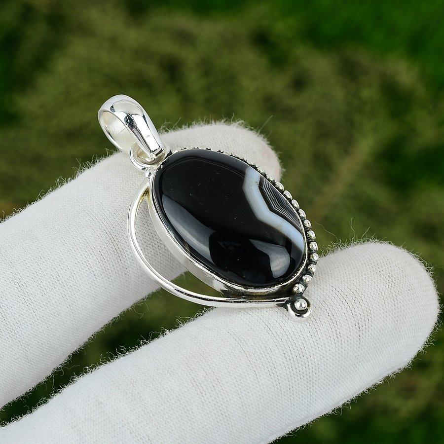 Gift For Her 925 Sterling Silver Natural Sardonyx Gemstone Jewelry Pendant