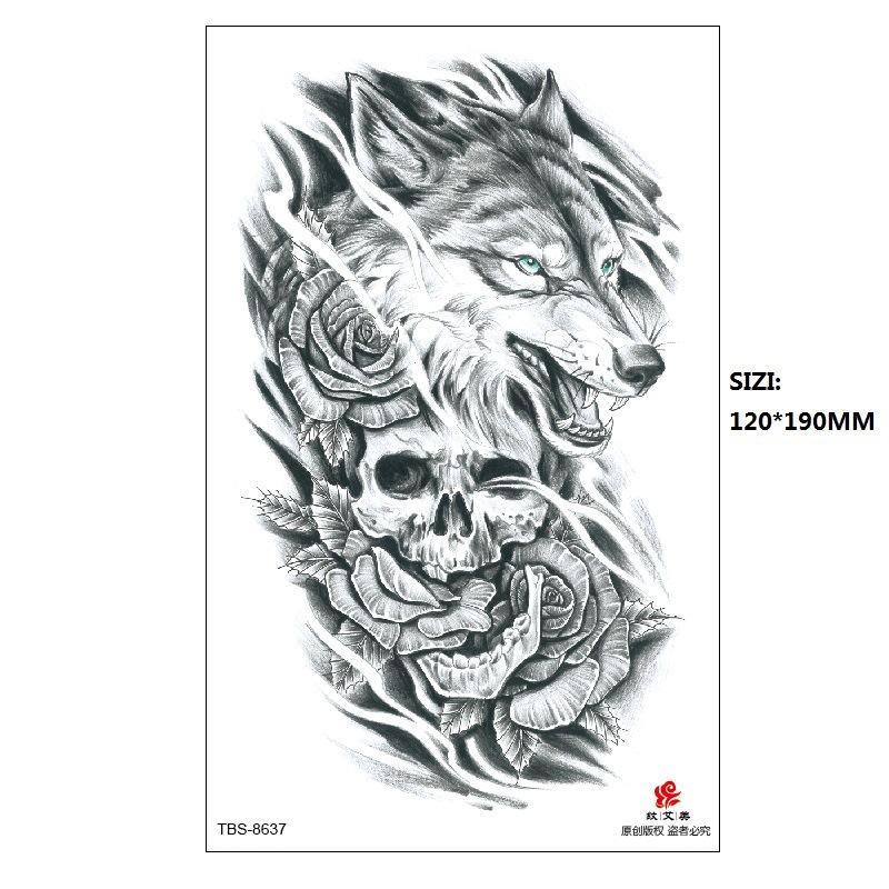 Traditional Men'S Totem Big Spider Dragon Water Transfer Simulation Tattoo Disposable Tattoo Sticker