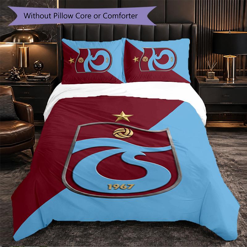 Biancheria da letto a tema Trabzonspor FC Set 3 Pezzi Copripiumino Biancheria da letto Decorativa per Camera Adolescenti Decorazione Casa