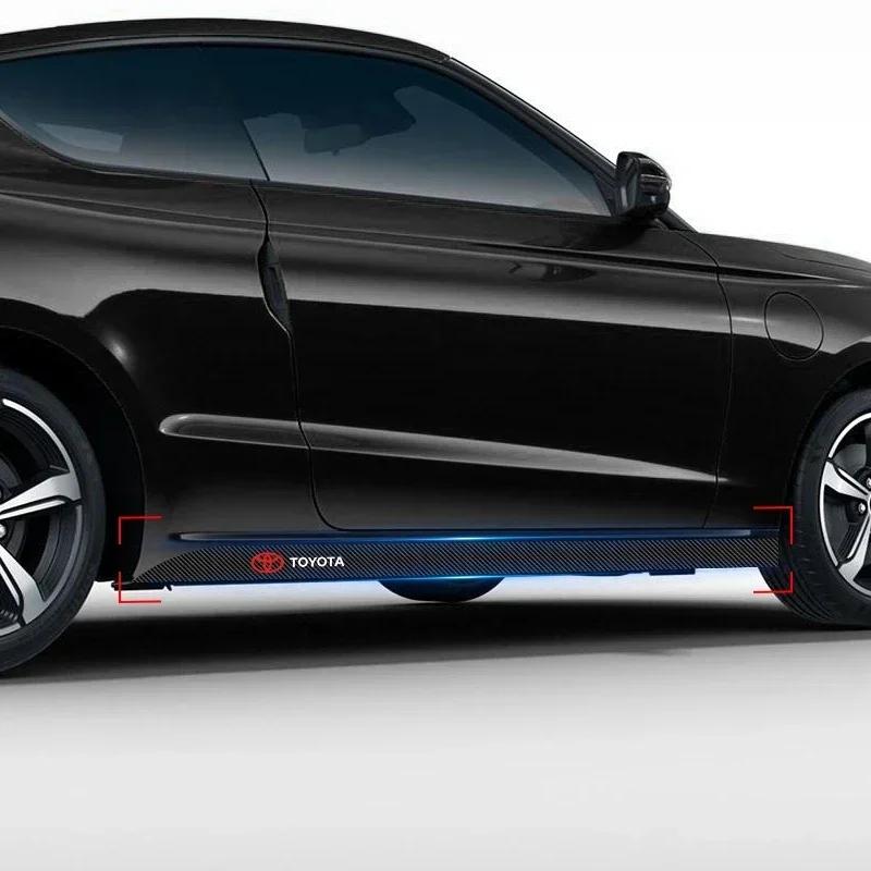 2 stk Karbon Bildør Sideskjørt Terskel Stripe Klistremerker Dekaler Styling for Toyota GR TRD Chr Corolla Yaris Rav4 E150 E120 Land Cruiser 200