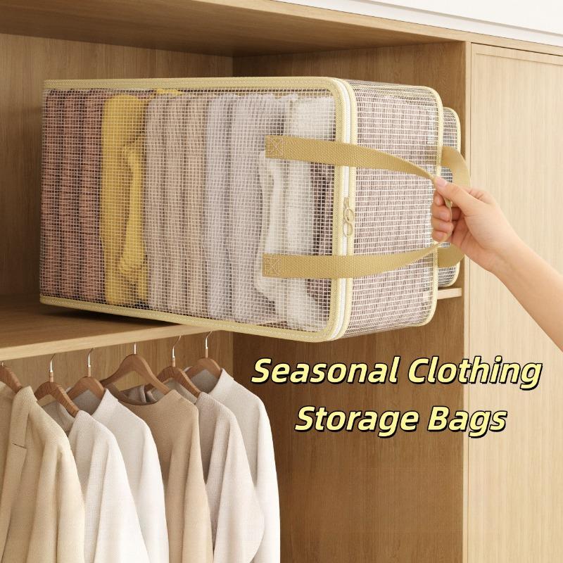 Clear View Transparent Storage Bag, Sturdy Reinforced Handles, Zippered Storage Organizer, Ideal for Home Organization & Moving, Under-Bed Storage