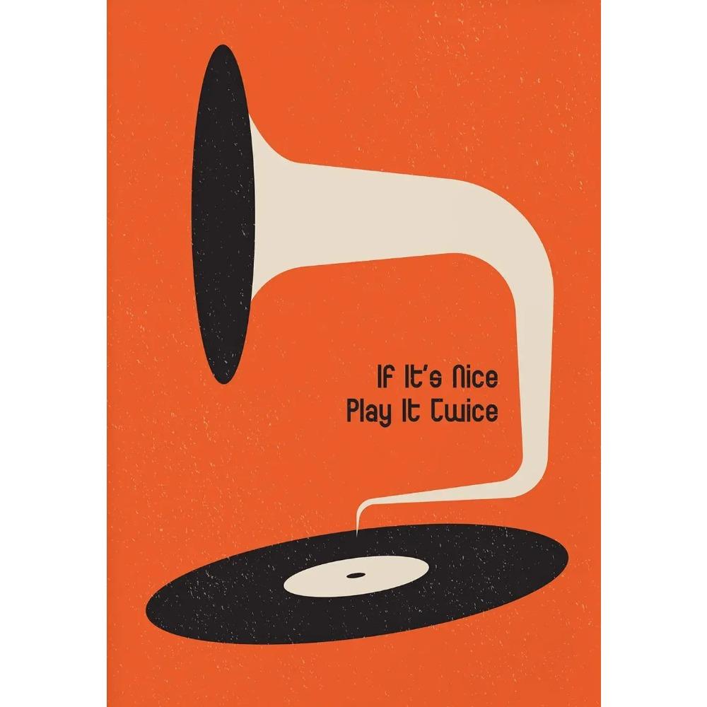 Retro Vinyl Record Print Mid Century Music Minimal Pastel Poster Colorful Wall Art Trendy Minimalist Turntable Home Room Decor
