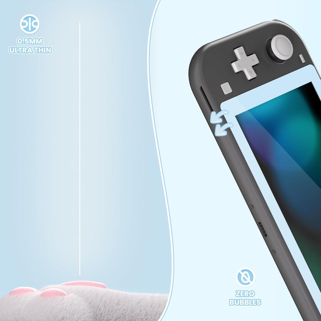 eXtremeRate Transparent HD Clear Screen Protector for Switch Tempered Glass Screen Protector for Switch Lite Lite, [Scratch-Resistant,