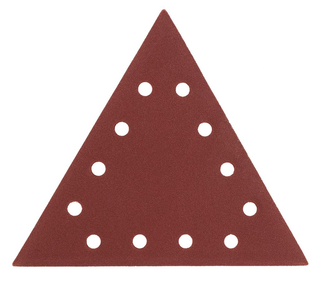 Velcro sandpaper K120, triangular with 12 holes, 5 pcs for sander 59G264