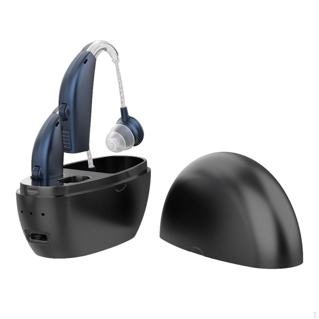 Hearing Amplifier Portable Intelligent Noise Canceling Earphone Voice Device Skin Black