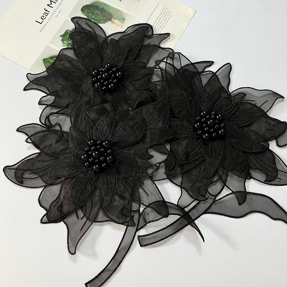 Látkové Květinové Nášivky Vícevrstvé Vyšívané Nášivky Dámské Oblečení