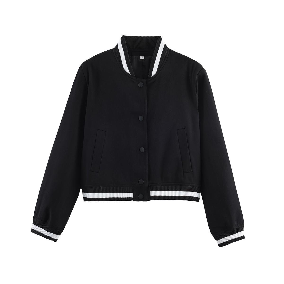 European and American style, new women s clothing, fashionable, casual, versatile, fashionable 2-color jacket S чёрный